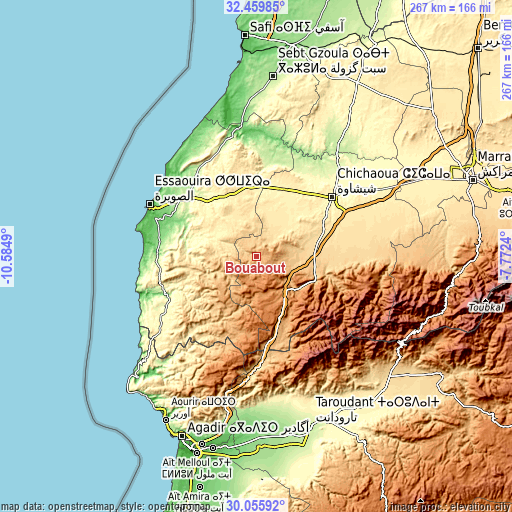 Topographic map of Bouabout