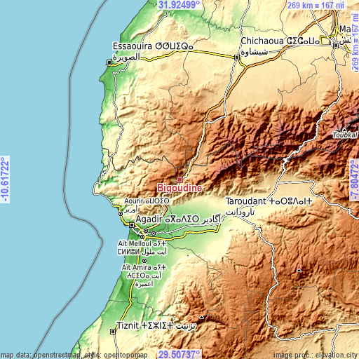 Topographic map of Bigoudine