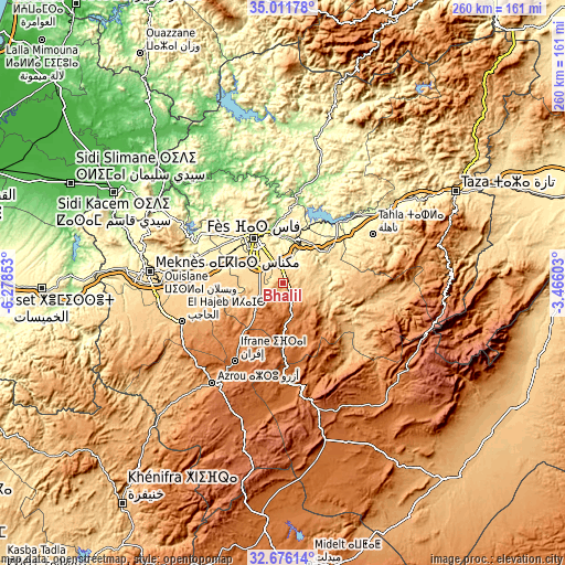 Topographic map of Bhalil