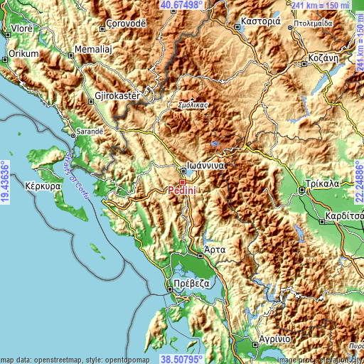 Topographic map of Pediní