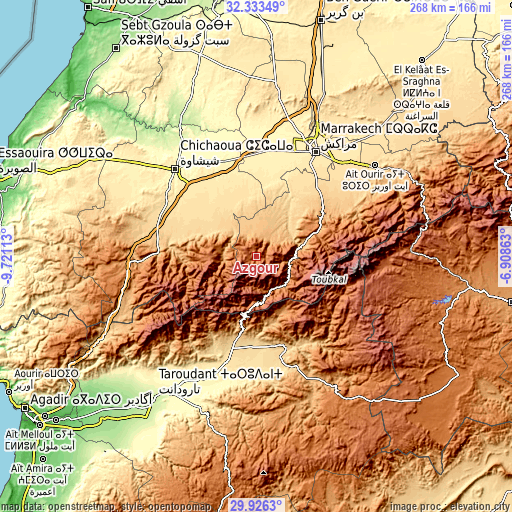 Topographic map of Azgour
