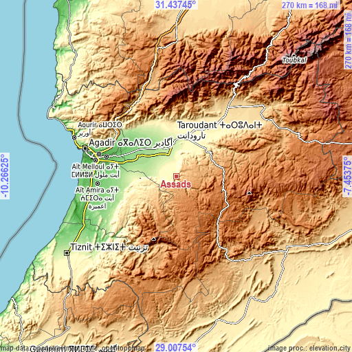 Topographic map of Assads