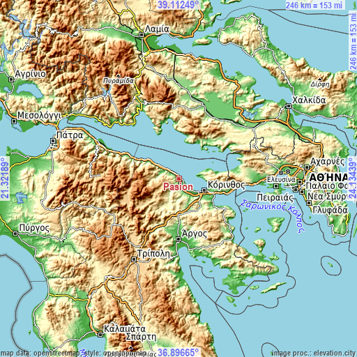 Topographic map of Pásion