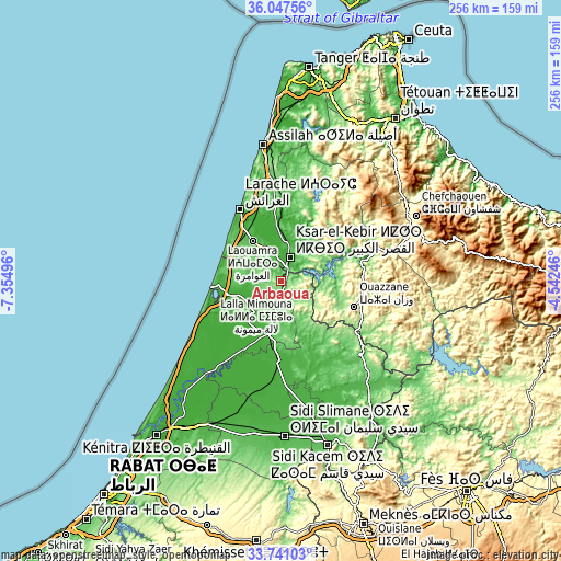 Topographic map of Arbaoua