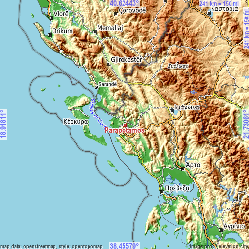 Topographic map of Parapótamos