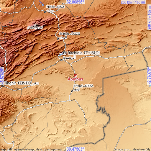 Topographic map of Aoufous