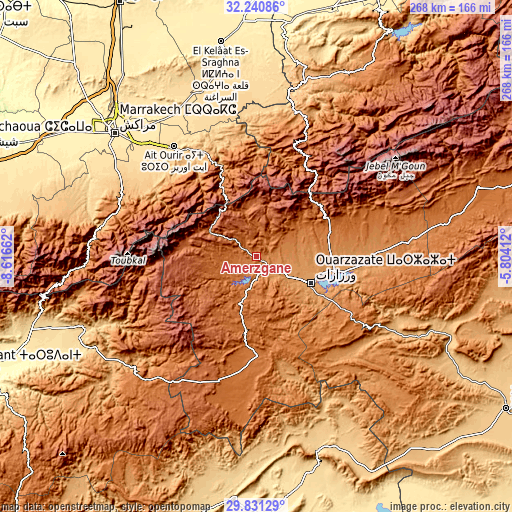 Topographic map of Amerzgane