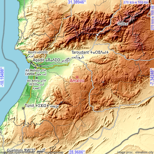 Topographic map of Amalou