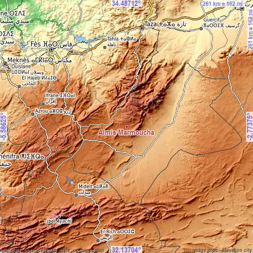 Topographic map of Almis Marmoucha