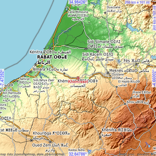Topographic map of Khemisset