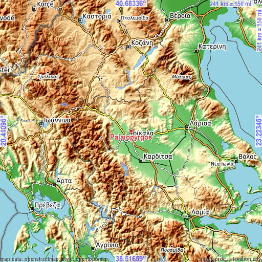 Topographic map of Palaiópyrgos