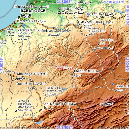 Topographic map of Aguelmous