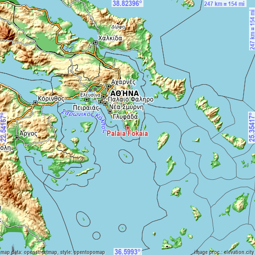 Topographic map of Palaiá Fókaia