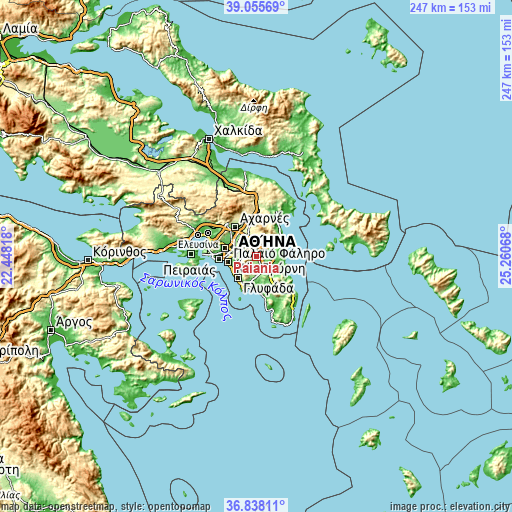 Topographic map of Paianía