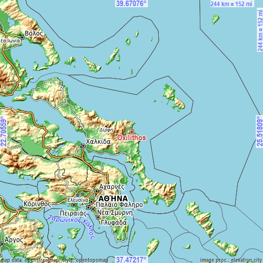 Topographic map of Oxílithos