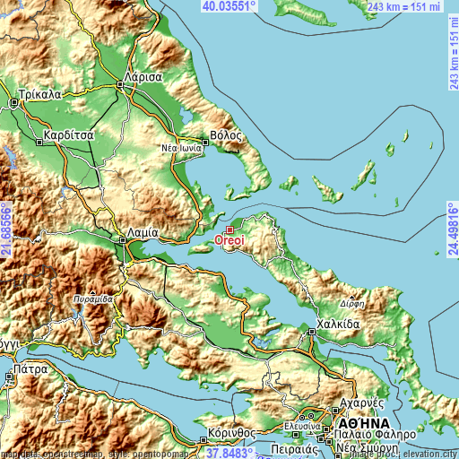 Topographic map of Oreoí