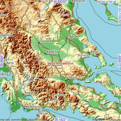 Topographic map of Néon Monastírion