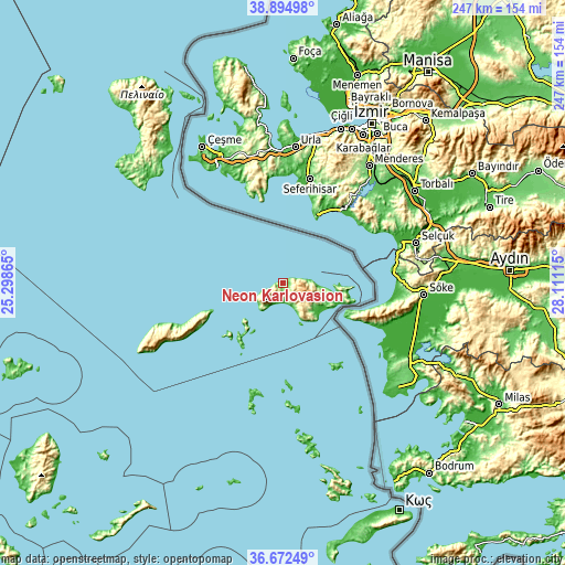 Topographic map of Néon Karlovásion