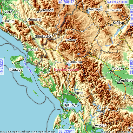 Topographic map of Neochorópoulo