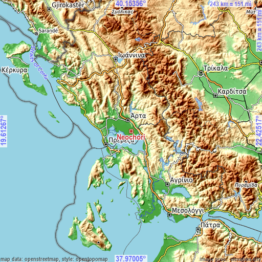 Topographic map of Neochóri