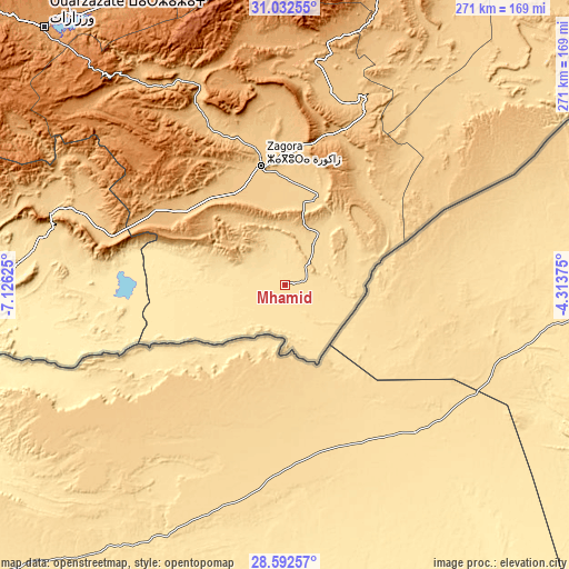Topographic map of Mhamid