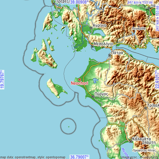 Topographic map of Neochóri