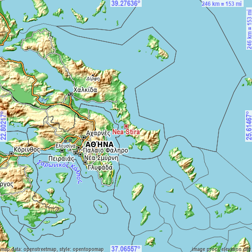 Topographic map of Néa Stíra