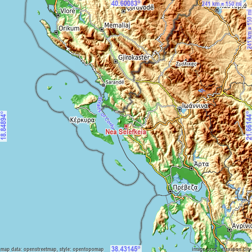 Topographic map of Néa Seléfkeia