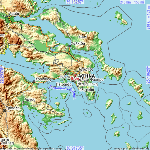 Topographic map of Ílion