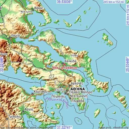 Topographic map of Néa Lámpsakos