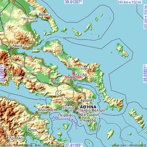 Topographic map of Néa Artáki