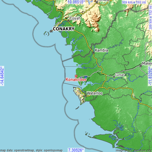 Topographic map of Konakridee
