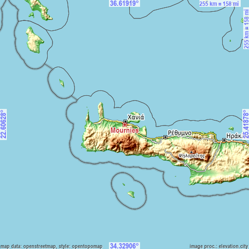 Topographic map of Mourniés