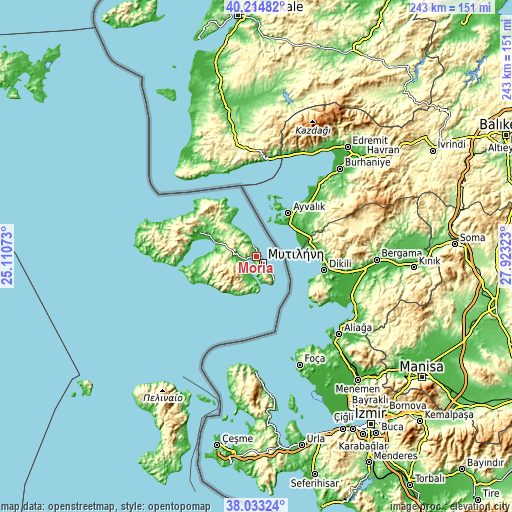 Topographic map of Mória