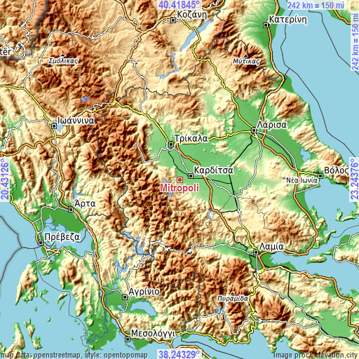 Topographic map of Mitrópoli