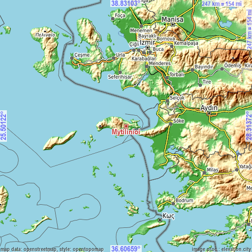 Topographic map of Mytilinioí