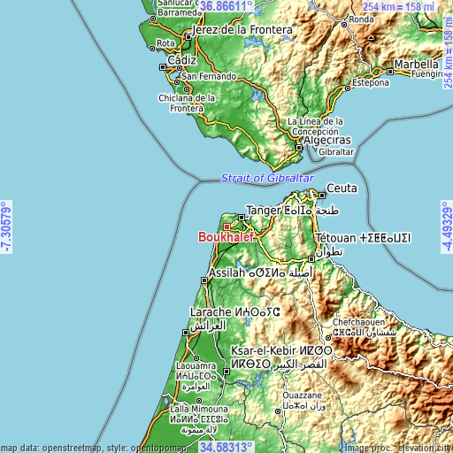 Topographic map of Boukhalef