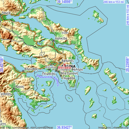 Topographic map of Melíssia