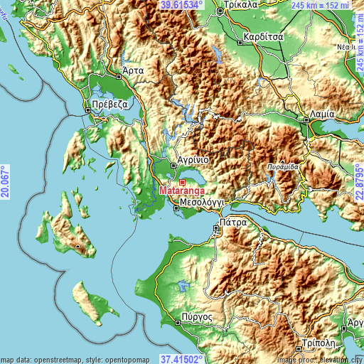 Topographic map of Mataránga