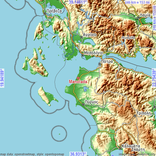 Topographic map of Manoláda