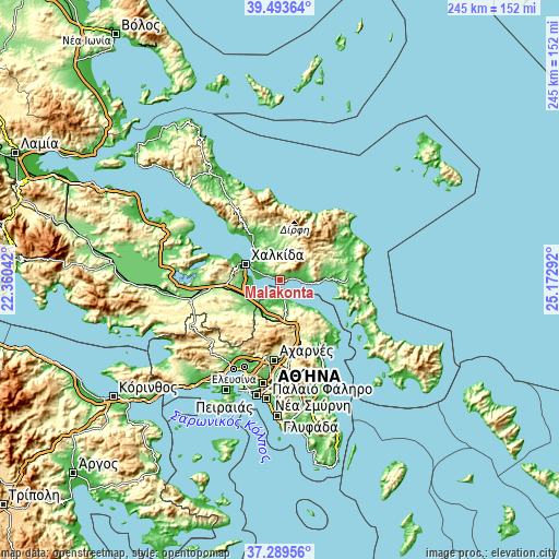 Topographic map of Malakónta