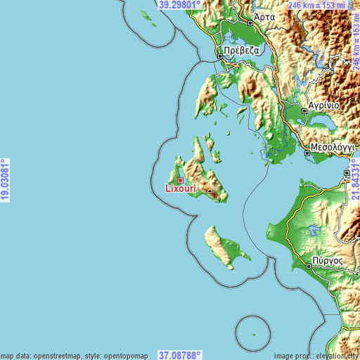 Topographic map of Lixoúri