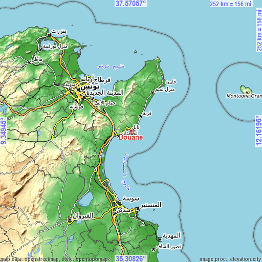 Topographic map of Douane