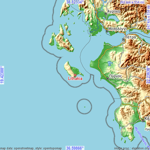 Topographic map of Lithakiá