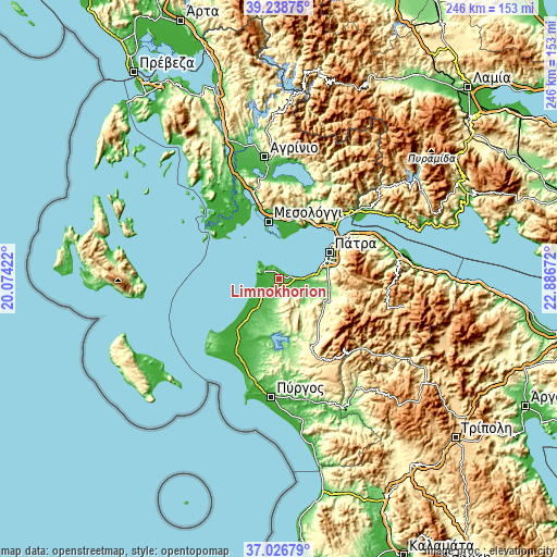 Topographic map of Limnokhórion