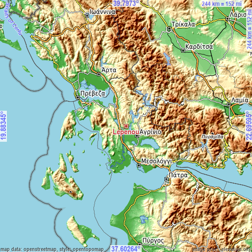 Topographic map of Lepenoú