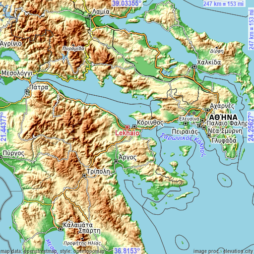 Topographic map of Lékhaio