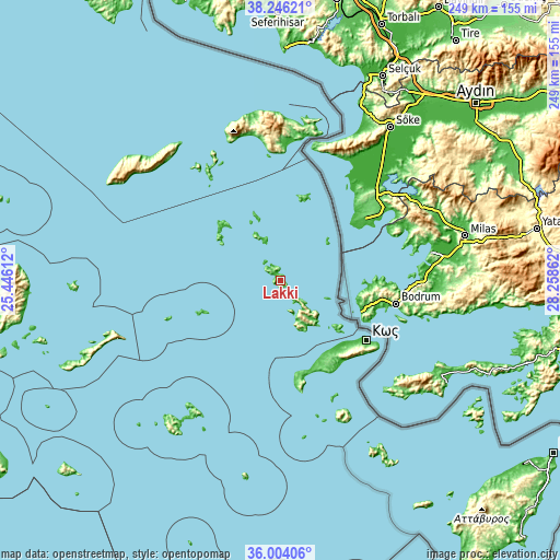 Topographic map of Lakkí