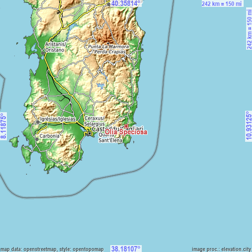 Topographic map of Olia Speciosa