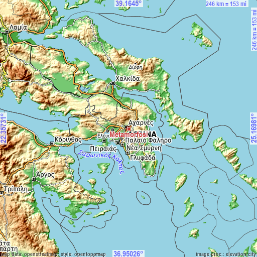 Topographic map of Metamórfosi